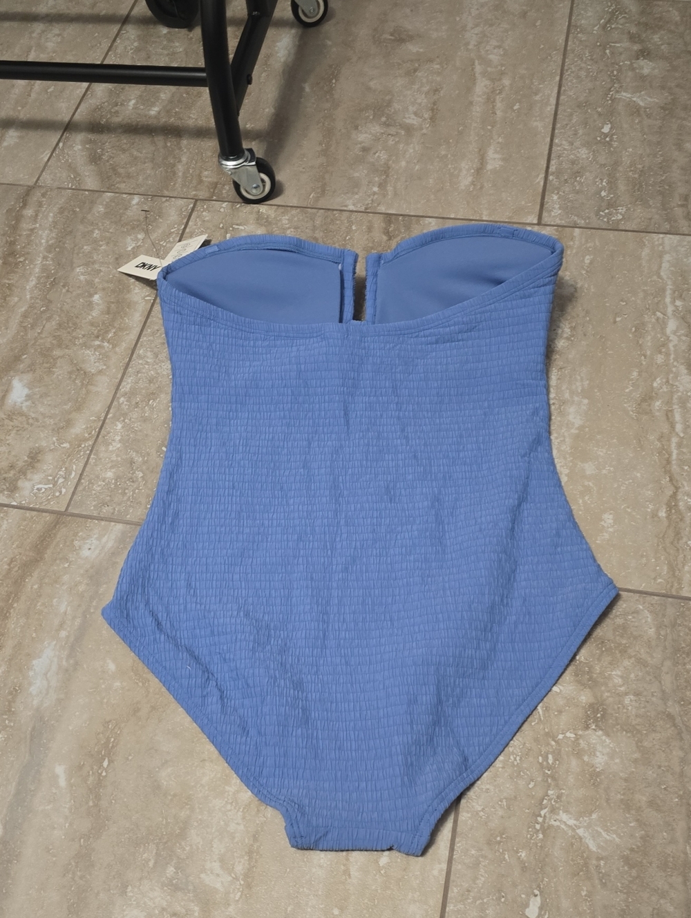 Dkny Strapless Blue One-Piece Swimsuit Sz Lg Nwt - Picture 3 of 6
